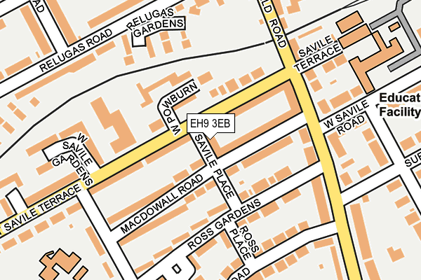 EH9 3EB map - OS OpenMap – Local (Ordnance Survey) EH9 3EB map - OS OpenMap – Local (Ordnance Survey)