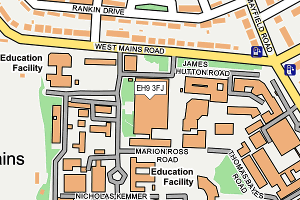 EH9 3FJ map - OS OpenMap – Local (Ordnance Survey) EH9 3FJ map - OS OpenMap – Local (Ordnance Survey)