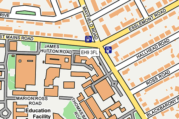 EH9 3FL map - OS OpenMap – Local (Ordnance Survey) EH9 3FL map - OS OpenMap – Local (Ordnance Survey)