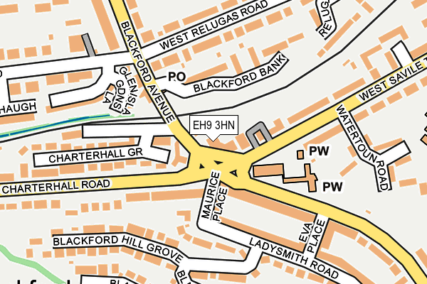 EH9 3HN map - OS OpenMap – Local (Ordnance Survey) EH9 3HN map - OS OpenMap – Local (Ordnance Survey)