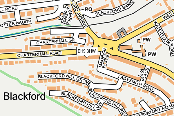 EH9 3HW map - OS OpenMap – Local (Ordnance Survey) EH9 3HW map - OS OpenMap – Local (Ordnance Survey)