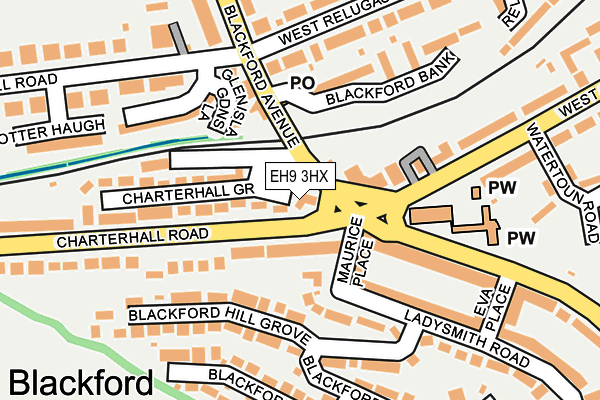 EH9 3HX map - OS OpenMap – Local (Ordnance Survey) EH9 3HX map - OS OpenMap – Local (Ordnance Survey)