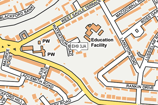EH9 3JA map - OS OpenMap – Local (Ordnance Survey) EH9 3JA map - OS OpenMap – Local (Ordnance Survey)