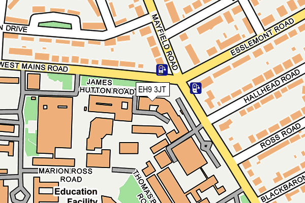 EH9 3JT map - OS OpenMap – Local (Ordnance Survey) EH9 3JT map - OS OpenMap – Local (Ordnance Survey)
