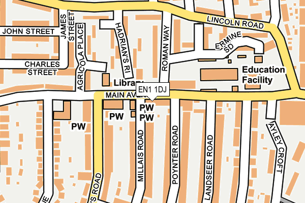 EN1 1DJ map - OS OpenMap – Local (Ordnance Survey) EN1 1DJ map - OS OpenMap – Local (Ordnance Survey)