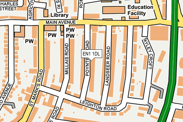EN1 1DL map - OS OpenMap – Local (Ordnance Survey)