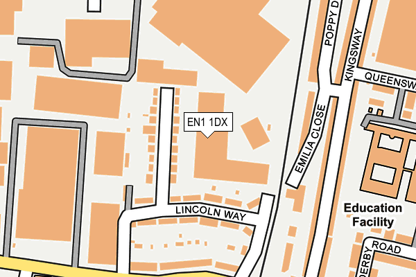 EN1 1DX map - OS OpenMap – Local (Ordnance Survey) EN1 1DX map - OS OpenMap – Local (Ordnance Survey)