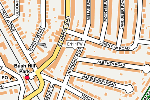 EN1 1FW map - OS OpenMap – Local (Ordnance Survey) EN1 1FW map - OS OpenMap – Local (Ordnance Survey)