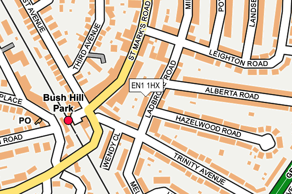 EN1 1HX map - OS OpenMap – Local (Ordnance Survey) EN1 1HX map - OS OpenMap – Local (Ordnance Survey)