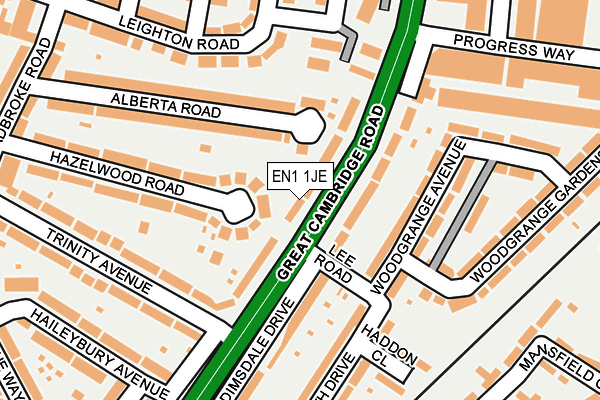 EN1 1JE map - OS OpenMap – Local (Ordnance Survey)