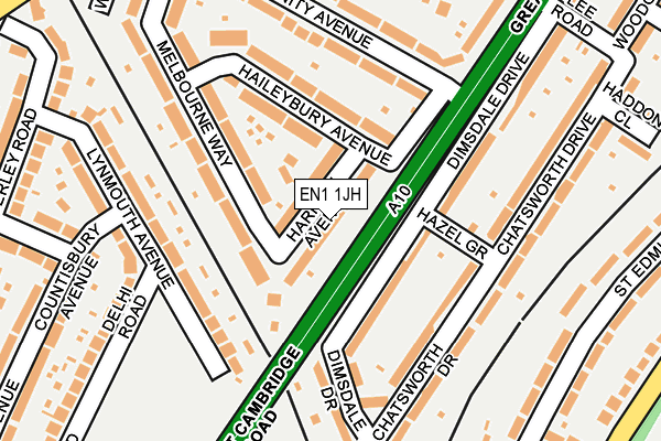 EN1 1JH map - OS OpenMap – Local (Ordnance Survey) EN1 1JH map - OS OpenMap – Local (Ordnance Survey)