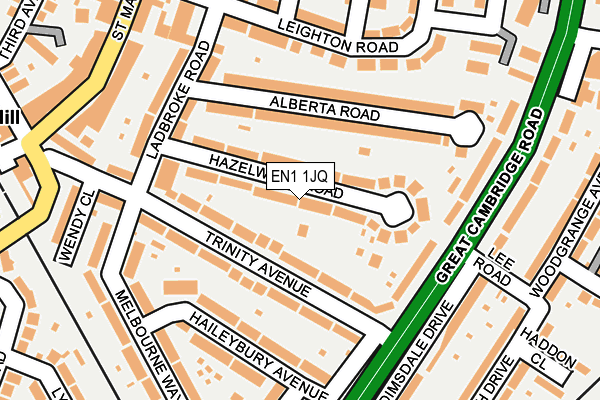 EN1 1JQ map - OS OpenMap – Local (Ordnance Survey) EN1 1JQ map - OS OpenMap – Local (Ordnance Survey)