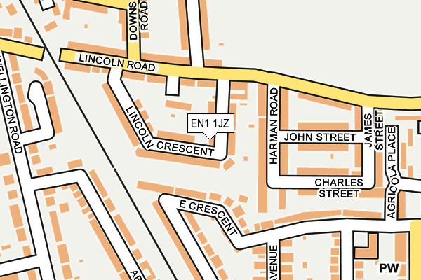 EN1 1JZ map - OS OpenMap – Local (Ordnance Survey) EN1 1JZ map - OS OpenMap – Local (Ordnance Survey)