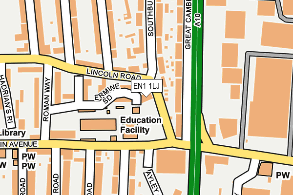EN1 1LJ map - OS OpenMap – Local (Ordnance Survey)