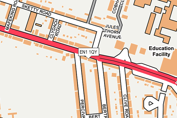 EN1 1QY map - OS OpenMap – Local (Ordnance Survey) EN1 1QY map - OS OpenMap – Local (Ordnance Survey)