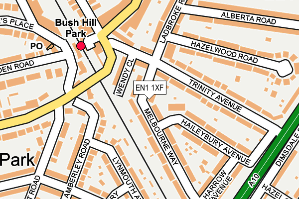 EN1 1XF map - OS OpenMap – Local (Ordnance Survey)