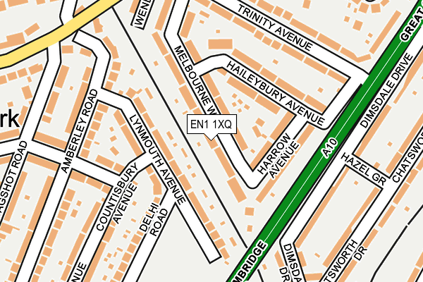 EN1 1XQ map - OS OpenMap – Local (Ordnance Survey) EN1 1XQ map - OS OpenMap – Local (Ordnance Survey)