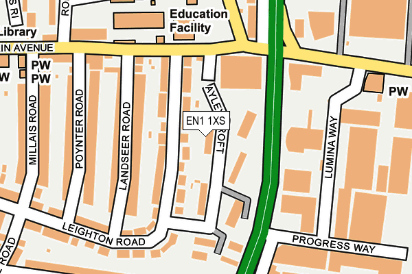 EN1 1XS map - OS OpenMap – Local (Ordnance Survey) EN1 1XS map - OS OpenMap – Local (Ordnance Survey)