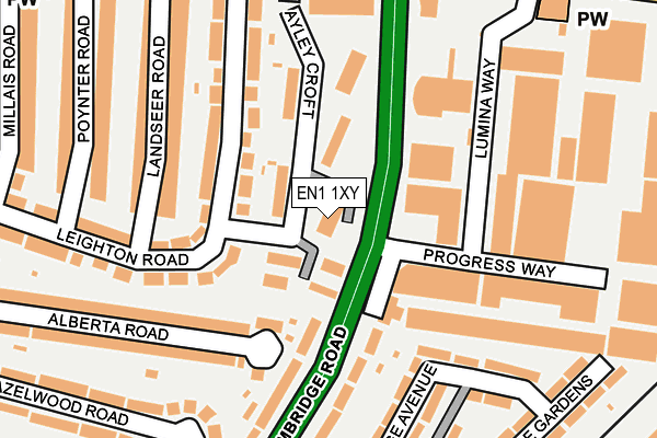 EN1 1XY map - OS OpenMap – Local (Ordnance Survey) EN1 1XY map - OS OpenMap – Local (Ordnance Survey)