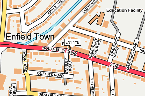 EN1 1YB map - OS OpenMap – Local (Ordnance Survey)
