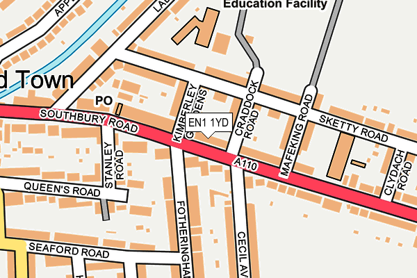 EN1 1YD map - OS OpenMap – Local (Ordnance Survey) EN1 1YD map - OS OpenMap – Local (Ordnance Survey)