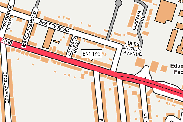 EN1 1YG map - OS OpenMap – Local (Ordnance Survey) EN1 1YG map - OS OpenMap – Local (Ordnance Survey)