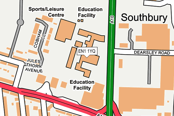 EN1 1YQ map - OS OpenMap – Local (Ordnance Survey) EN1 1YQ map - OS OpenMap – Local (Ordnance Survey)