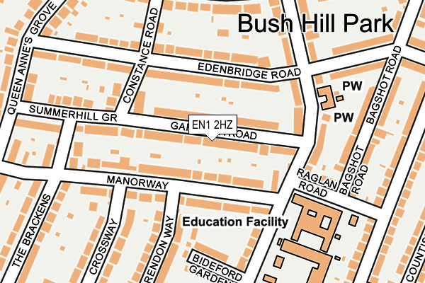 EN1 2HZ map - OS OpenMap – Local (Ordnance Survey)