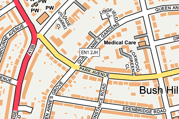 EN1 2JH map - OS OpenMap – Local (Ordnance Survey)