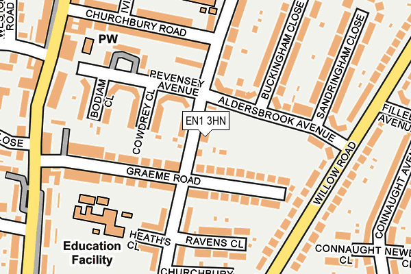 EN1 3HN map - OS OpenMap – Local (Ordnance Survey) EN1 3HN map - OS OpenMap – Local (Ordnance Survey)