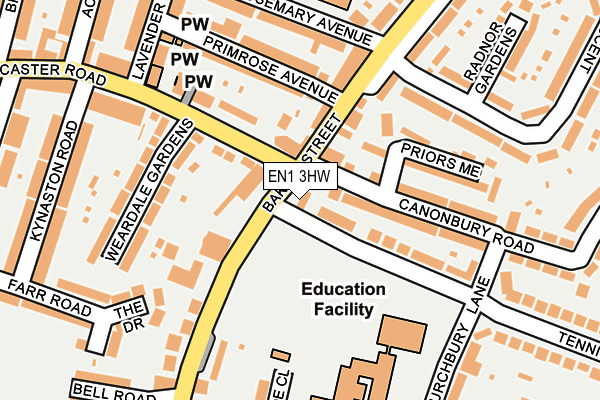 EN1 3HW map - OS OpenMap – Local (Ordnance Survey) EN1 3HW map - OS OpenMap – Local (Ordnance Survey)