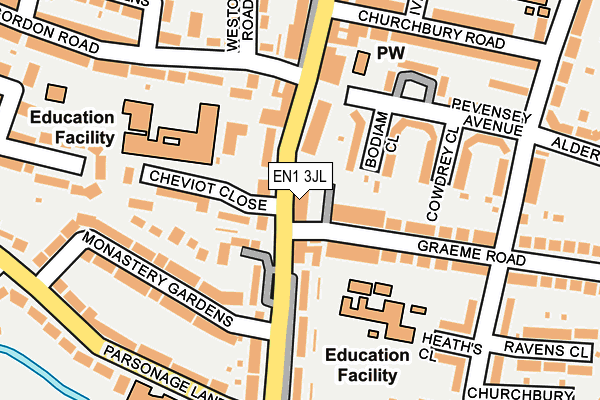 EN1 3JL map - OS OpenMap – Local (Ordnance Survey) EN1 3JL map - OS OpenMap – Local (Ordnance Survey)
