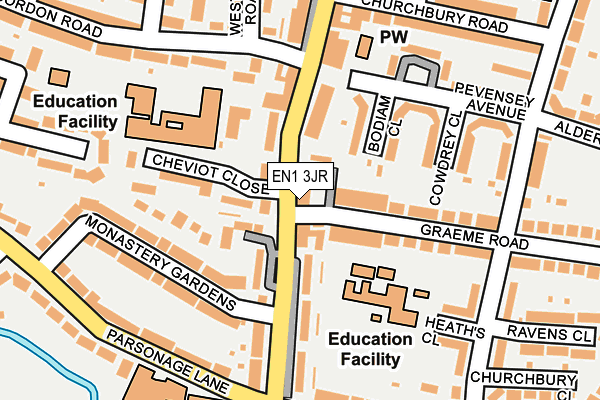 EN1 3JR map - OS OpenMap – Local (Ordnance Survey) EN1 3JR map - OS OpenMap – Local (Ordnance Survey)