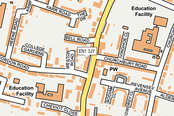 EN1 3JY map - OS OpenMap – Local (Ordnance Survey)