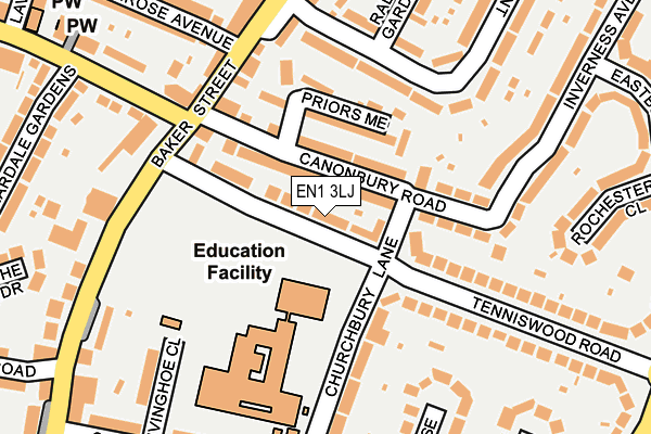 EN1 3LJ map - OS OpenMap – Local (Ordnance Survey) EN1 3LJ map - OS OpenMap – Local (Ordnance Survey)