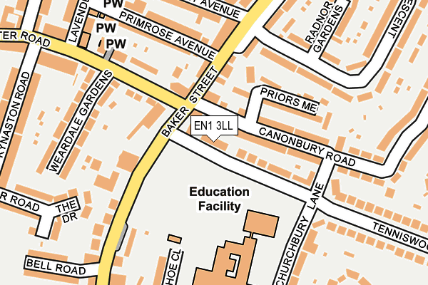 EN1 3LL map - OS OpenMap – Local (Ordnance Survey) EN1 3LL map - OS OpenMap – Local (Ordnance Survey)
