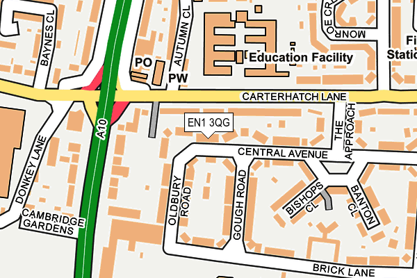 EN1 3QG map - OS OpenMap – Local (Ordnance Survey) EN1 3QG map - OS OpenMap – Local (Ordnance Survey)