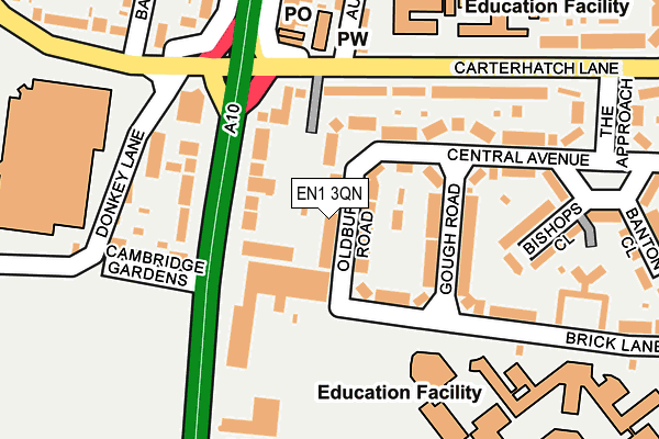 EN1 3QN map - OS OpenMap – Local (Ordnance Survey) EN1 3QN map - OS OpenMap – Local (Ordnance Survey)