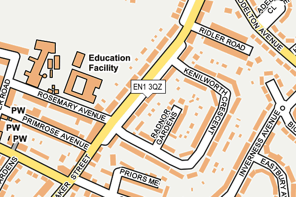 EN1 3QZ map - OS OpenMap – Local (Ordnance Survey) EN1 3QZ map - OS OpenMap – Local (Ordnance Survey)