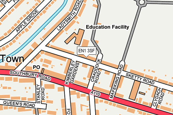 EN1 3SF map - OS OpenMap – Local (Ordnance Survey) EN1 3SF map - OS OpenMap – Local (Ordnance Survey)