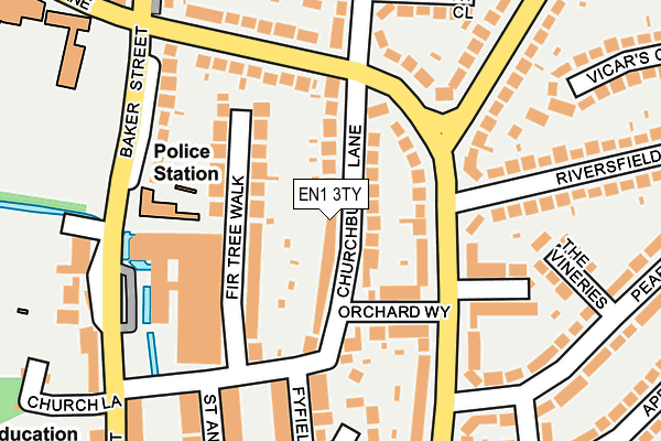 EN1 3TY map - OS OpenMap – Local (Ordnance Survey) EN1 3TY map - OS OpenMap – Local (Ordnance Survey)