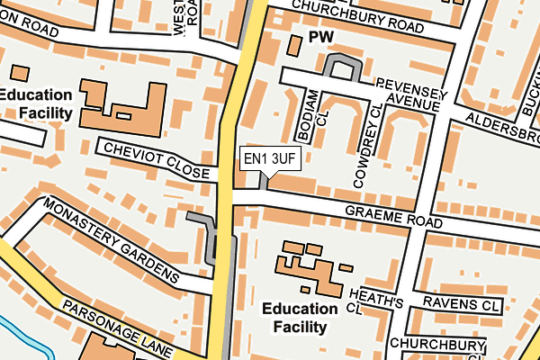 EN1 3UF map - OS OpenMap – Local (Ordnance Survey) EN1 3UF map - OS OpenMap – Local (Ordnance Survey)