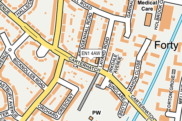 EN1 4AW map - OS OpenMap – Local (Ordnance Survey) EN1 4AW map - OS OpenMap – Local (Ordnance Survey)