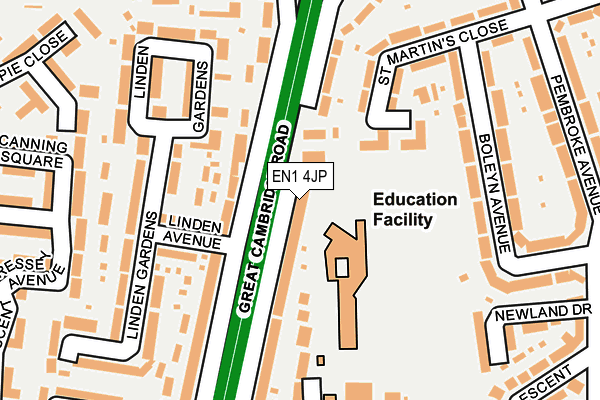 EN1 4JP map - OS OpenMap – Local (Ordnance Survey)