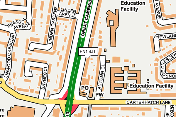 EN1 4JT map - OS OpenMap – Local (Ordnance Survey) EN1 4JT map - OS OpenMap – Local (Ordnance Survey)