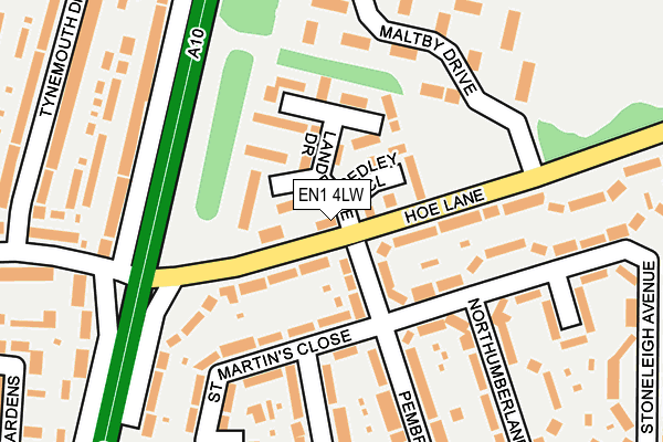 EN1 4LW map - OS OpenMap – Local (Ordnance Survey) EN1 4LW map - OS OpenMap – Local (Ordnance Survey)