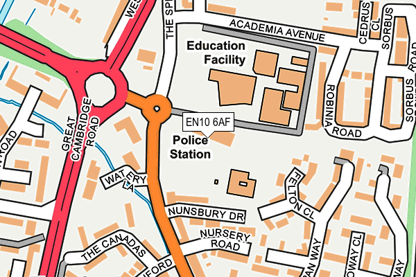 EN10 6AF map - OS OpenMap – Local (Ordnance Survey)