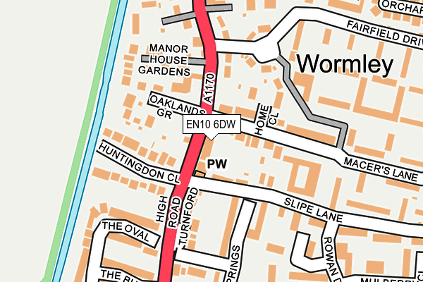 EN10 6DW map - OS OpenMap – Local (Ordnance Survey)