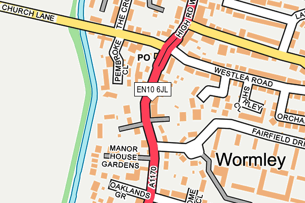 EN10 6JL map - OS OpenMap – Local (Ordnance Survey)