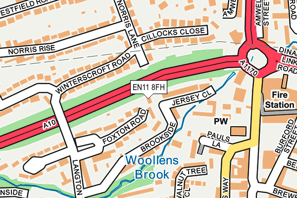 EN11 8FH map - OS OpenMap – Local (Ordnance Survey) EN11 8FH map - OS OpenMap – Local (Ordnance Survey)